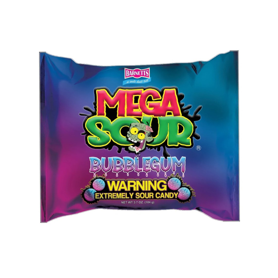 Karkit BARNETTS MEGA SOUR (BUBBLEGUM), 104g kuva