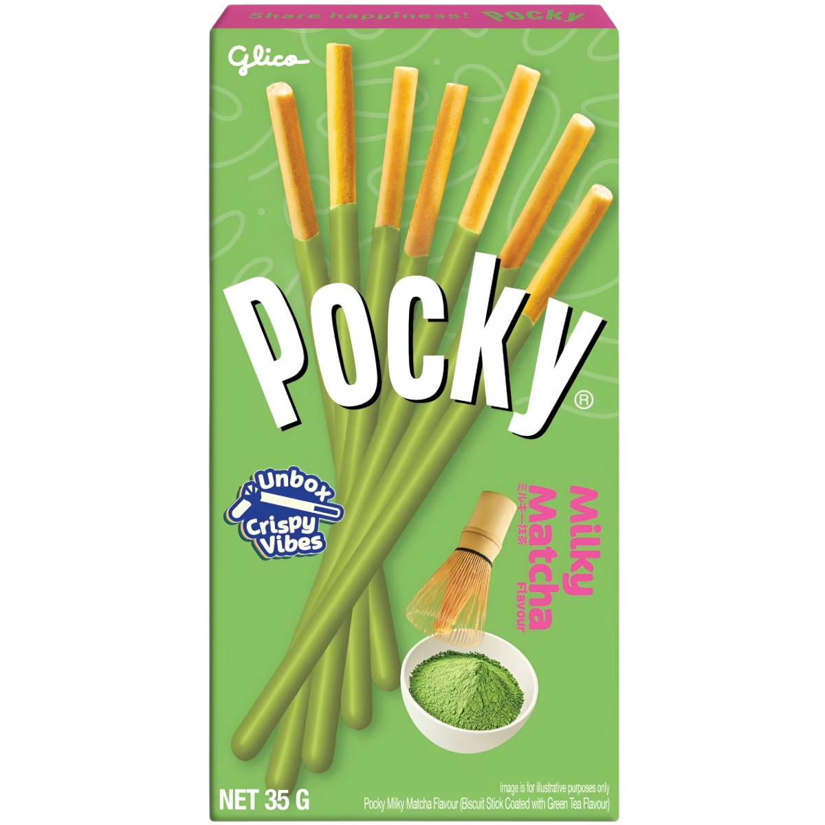 Sausainių lazdelės POCKY (MILKY MATCHA), 35g