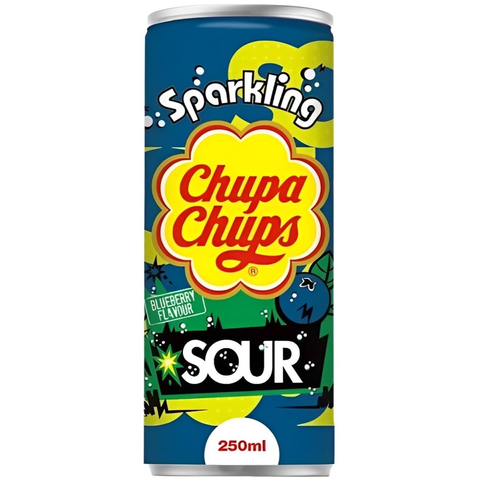 Zdjęcie Napój gazowany CHUPA CHUPS (SOUR BLUEBERRY), 250ml
