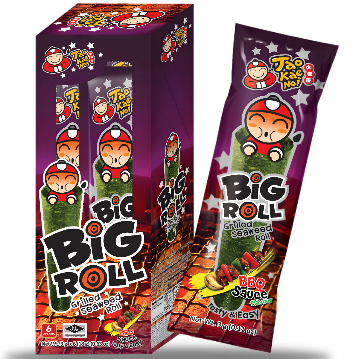 Merilevävälipala TAO KAE NOI BIG ROLL (BBQ SAUCE), 3g