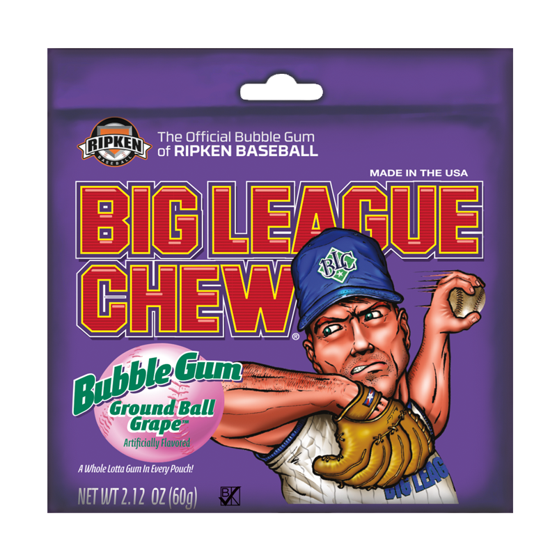 Guma do żucia BIG LEAGUE CHEW (GRAPE), 60g