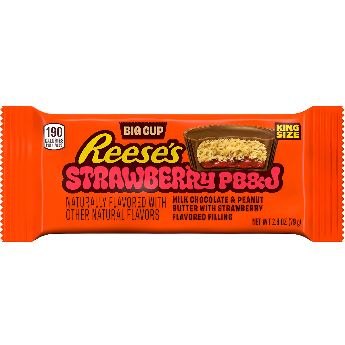 Piimašokolaadi korvikene REESE'S BIG CUP (STRAWBERRY PB&J), 79g