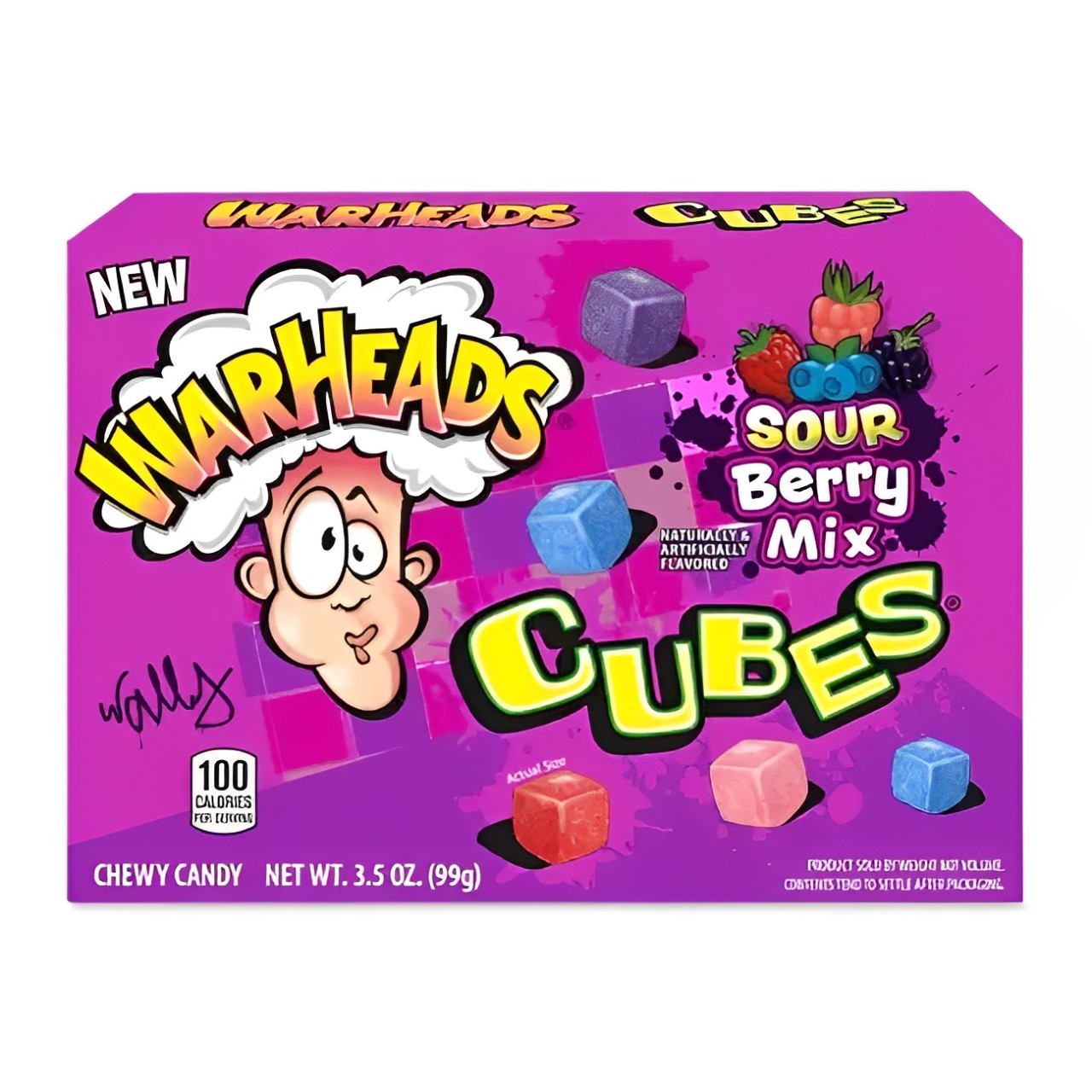 Kramtomi saldainiai WARHEADS CUBES (BERRY), 99g