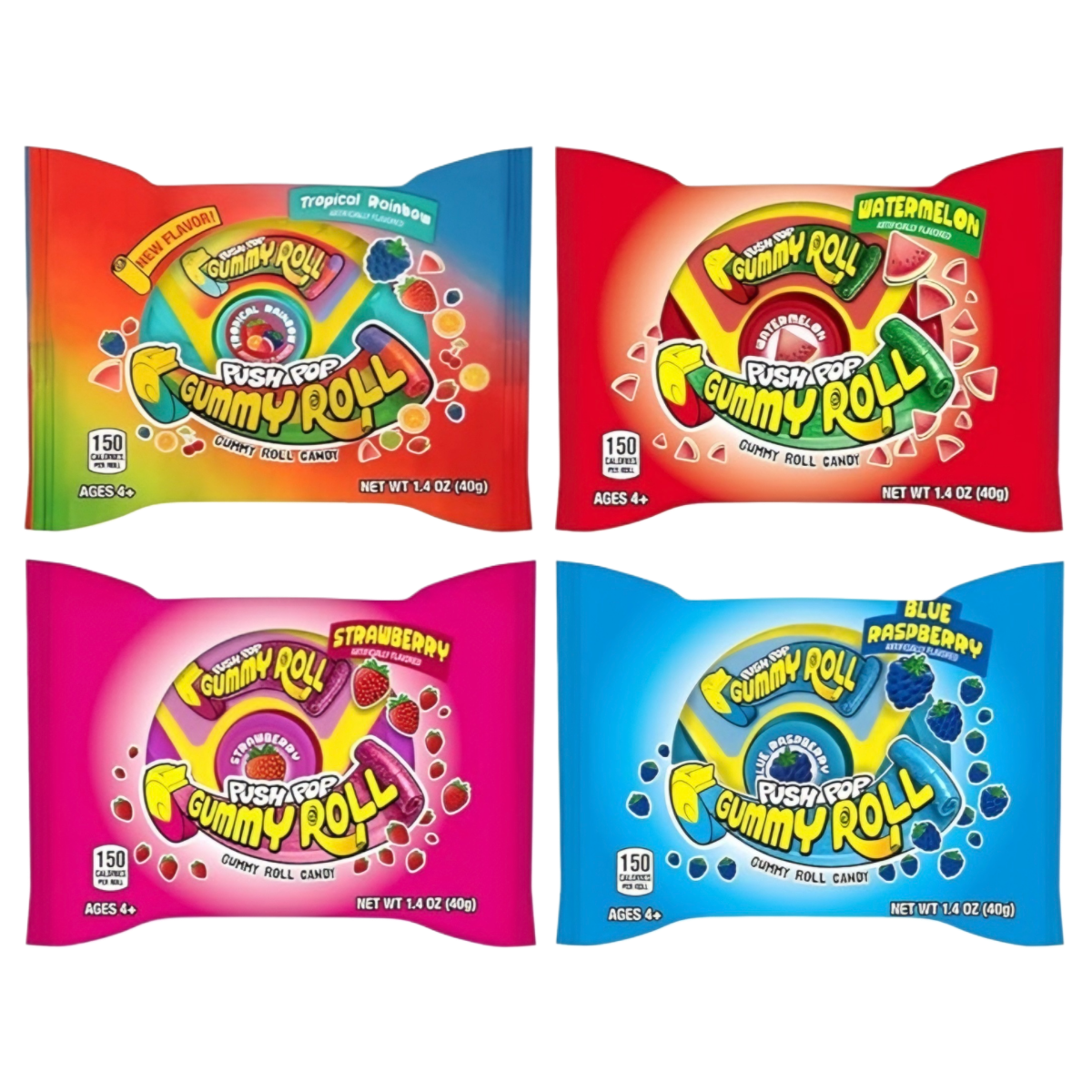 Guminukas BAZOOKA PUSH POP GUMMY ROLL, 40g