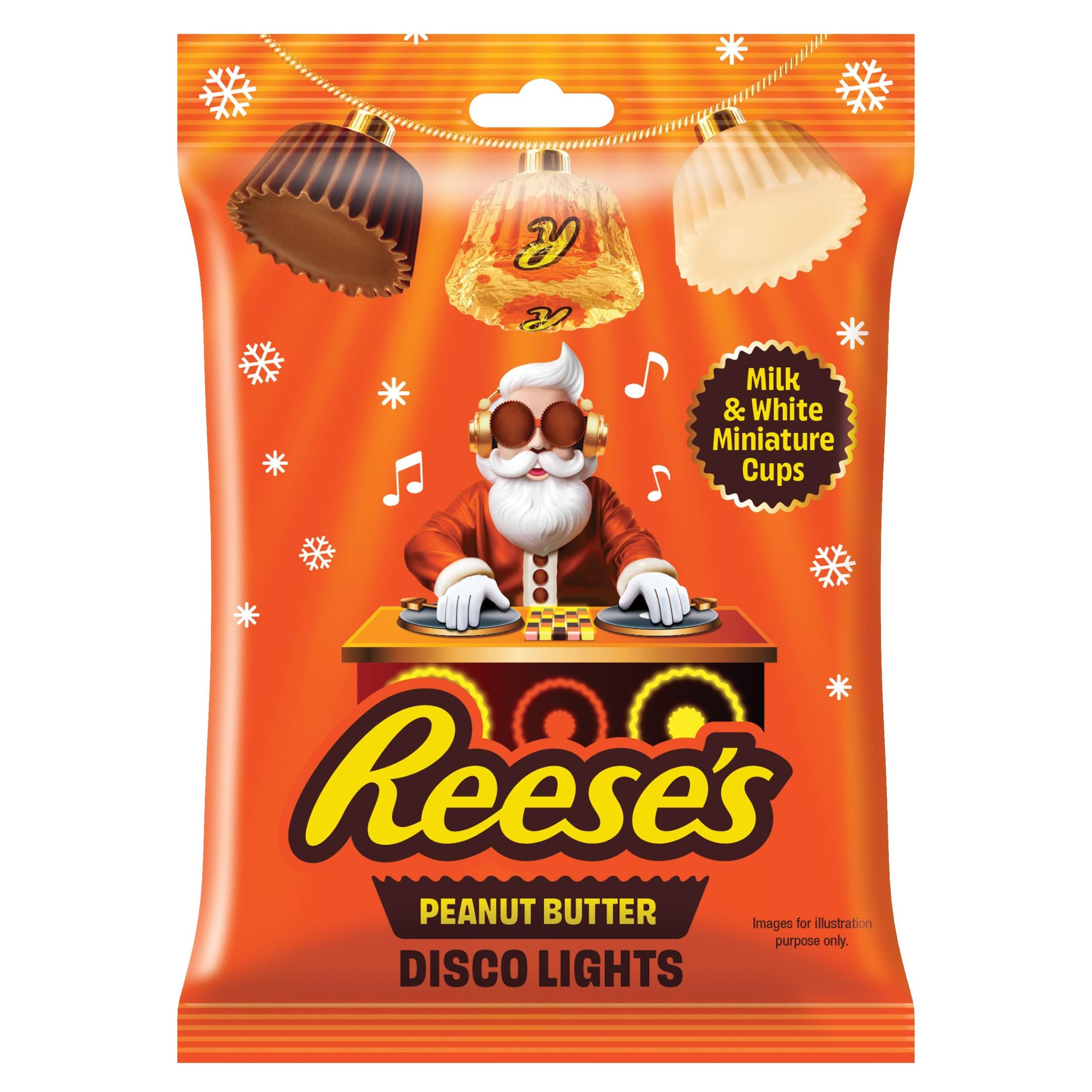 Piena šokolādes groziņi REESE'S DJ SANTA'S DISCO LIGHTS (PEANUT BUTTER), 62g foto