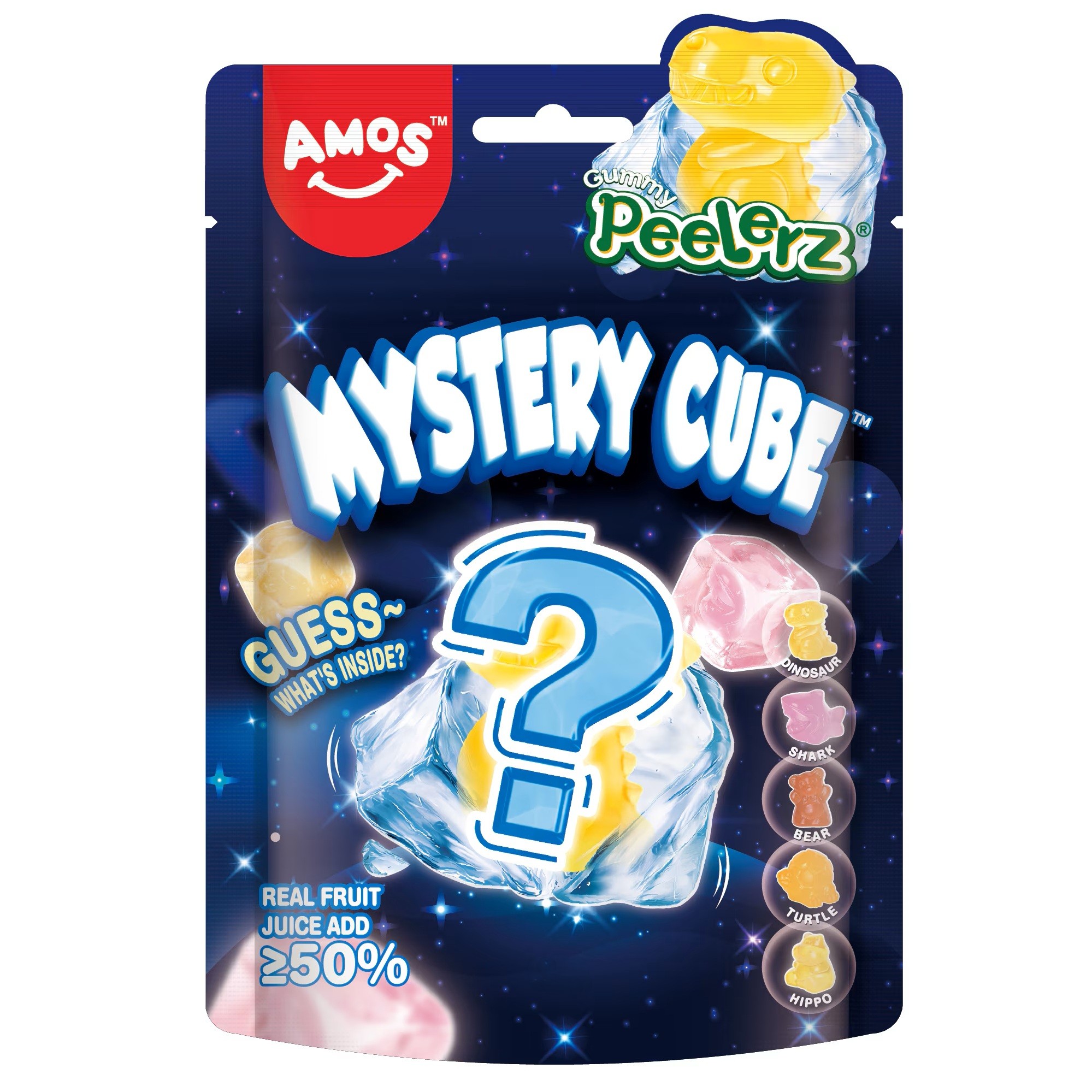 Želejas konfektes AMOS PEELERZ MYSTERY CUBE, 65g