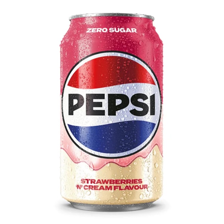 Gazuotas gaivusis gėrimas PEPSI ZERO SUGAR (STRAWBERRIES AND CREAM), 330ml photo