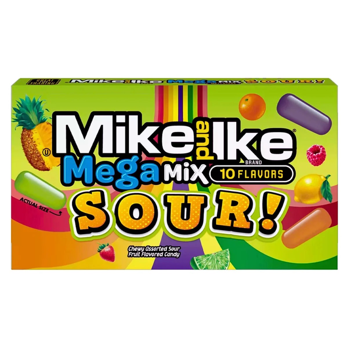 Košļājamās konfektes MIKE AND IKE MEGA MIX (SOUR), 120g foto