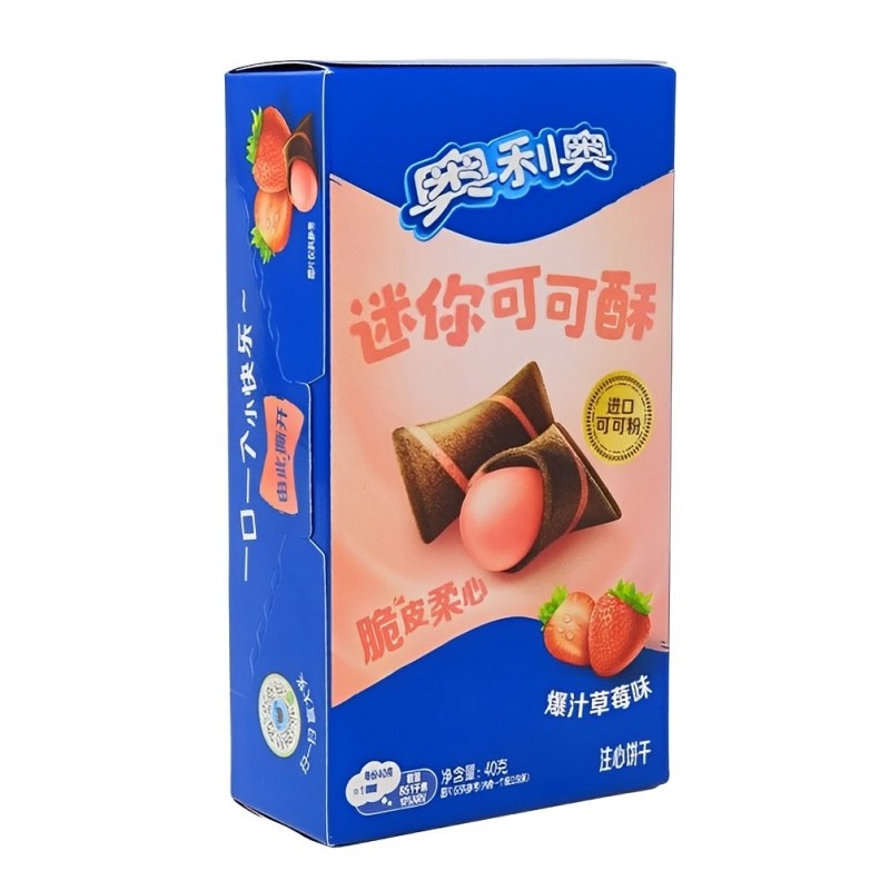 Vafliniai sausainiai OREO CRUNCHY (STRAWBERRY), 40g photo