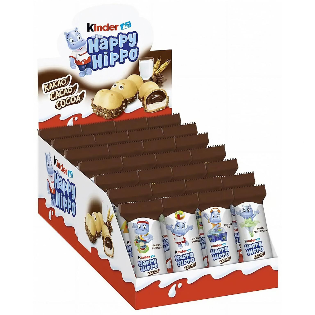 Cepumi ar piena un kakao pildījumu HAPPY HIPPO, 21g