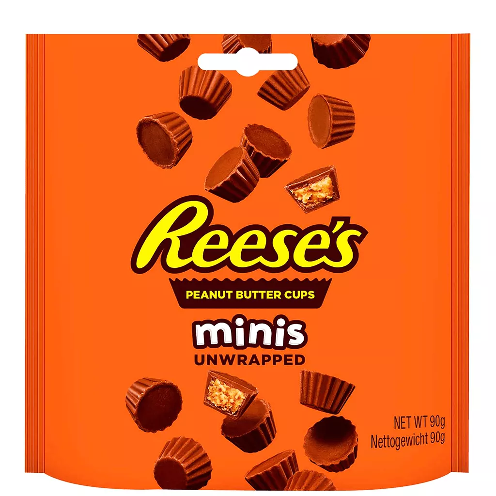 Pieninio šokolado saldainiai REESE'S MINIS (PEANUT BUTTER), 90g