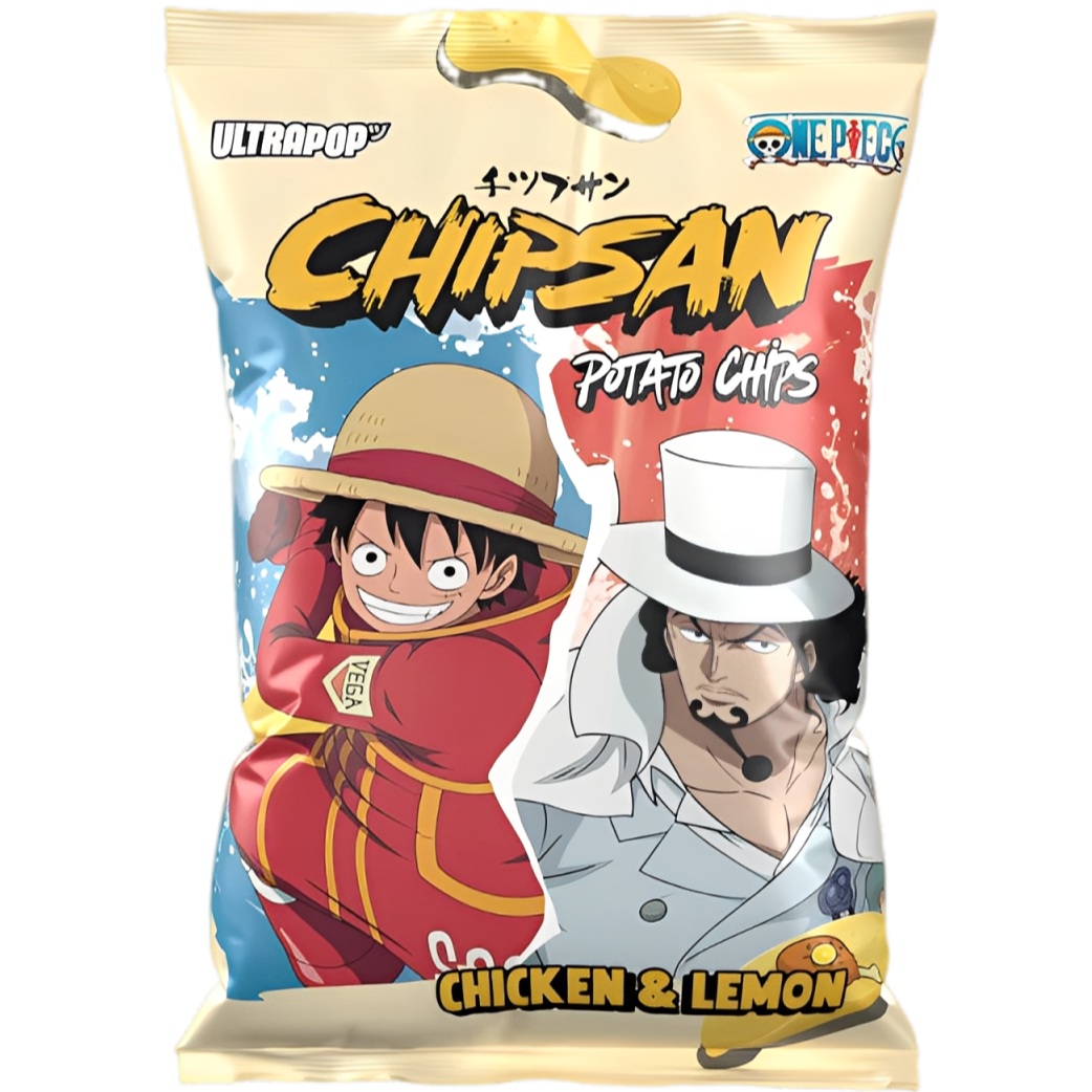 Zdjęcie Chipsy ziemniaczane CHIPSAN ONE PIECE LUFFY VS LUCCI (CHICKEN AND LEMON), 110g