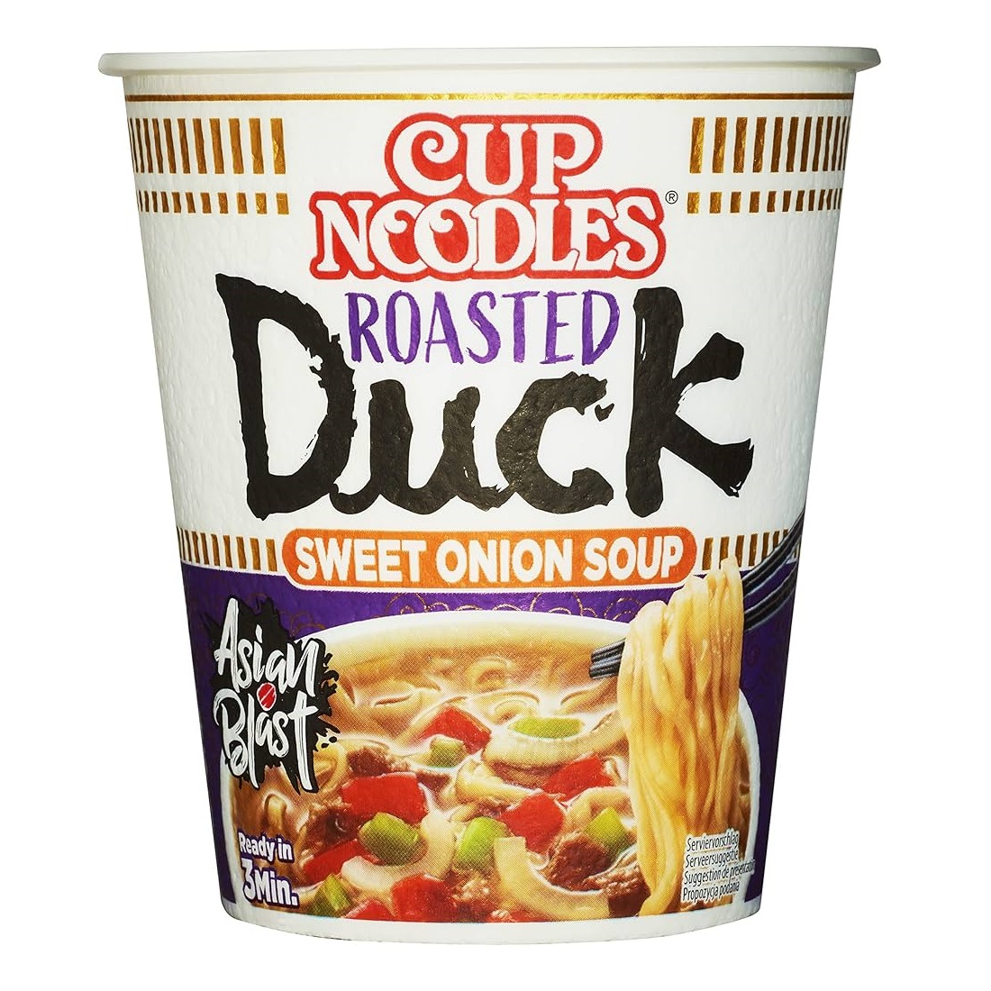 Ātri pagatavojamās nūdeles NISSIN (ROASTED DUCK SWEET ONION), 65g foto