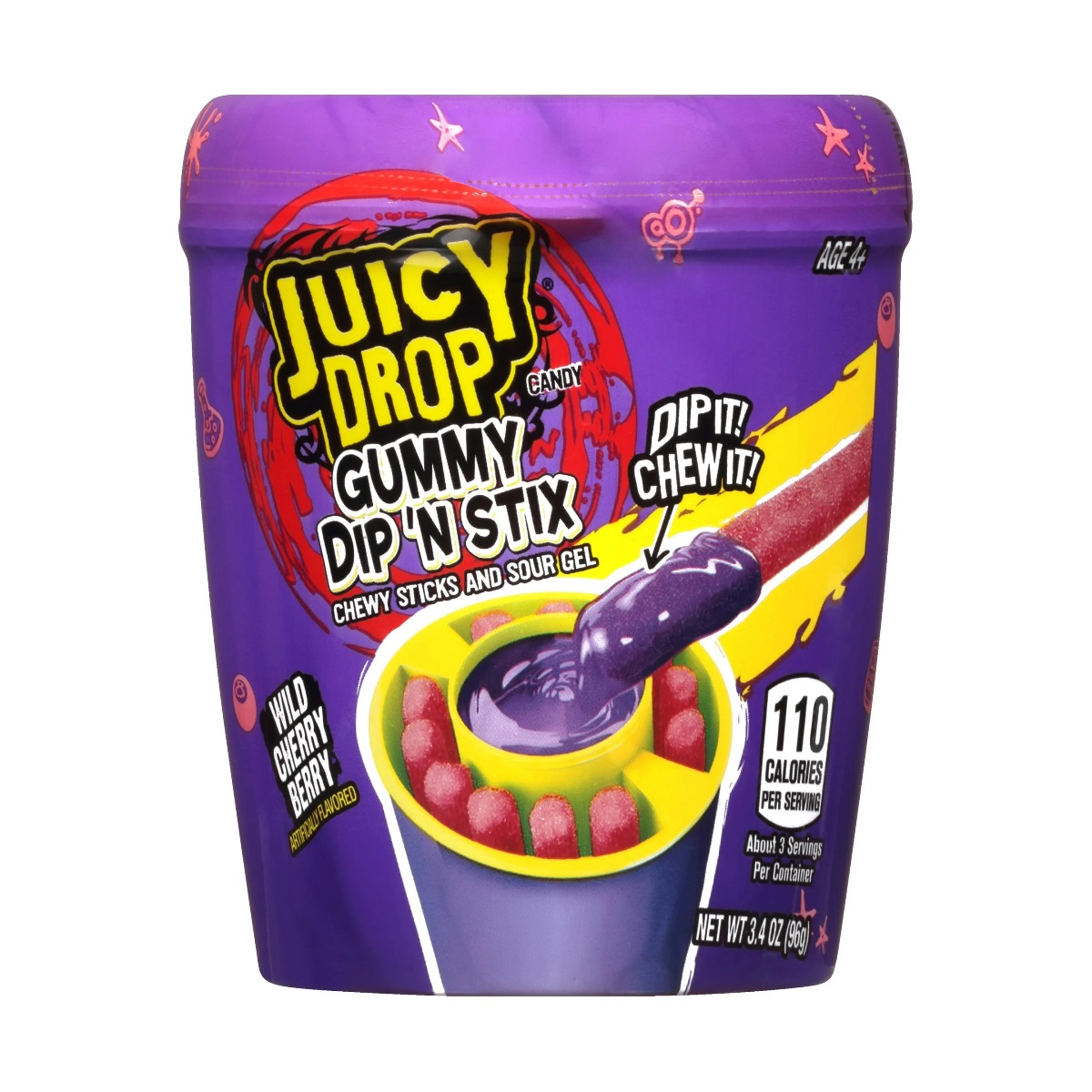 Żelki BAZOOKA JUICY DROP (GUMMY DIP'N STIX), 96g