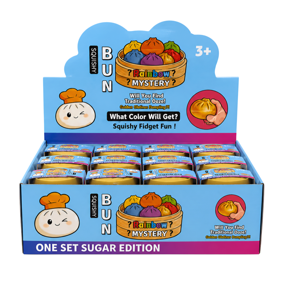 Žaislas SQUISHY BUN RAINBOW MYSTERY DUMPLING SUGAR SMALL