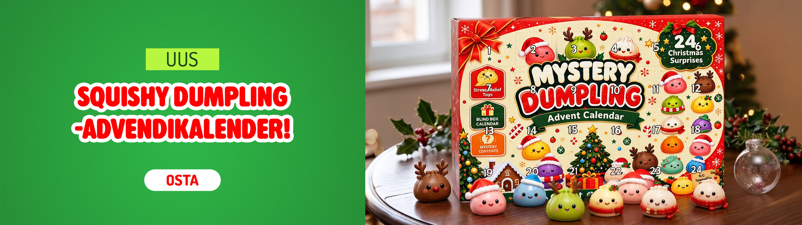 Adventikalender mänguasjadega MYSTERY DUMPLING, 350g