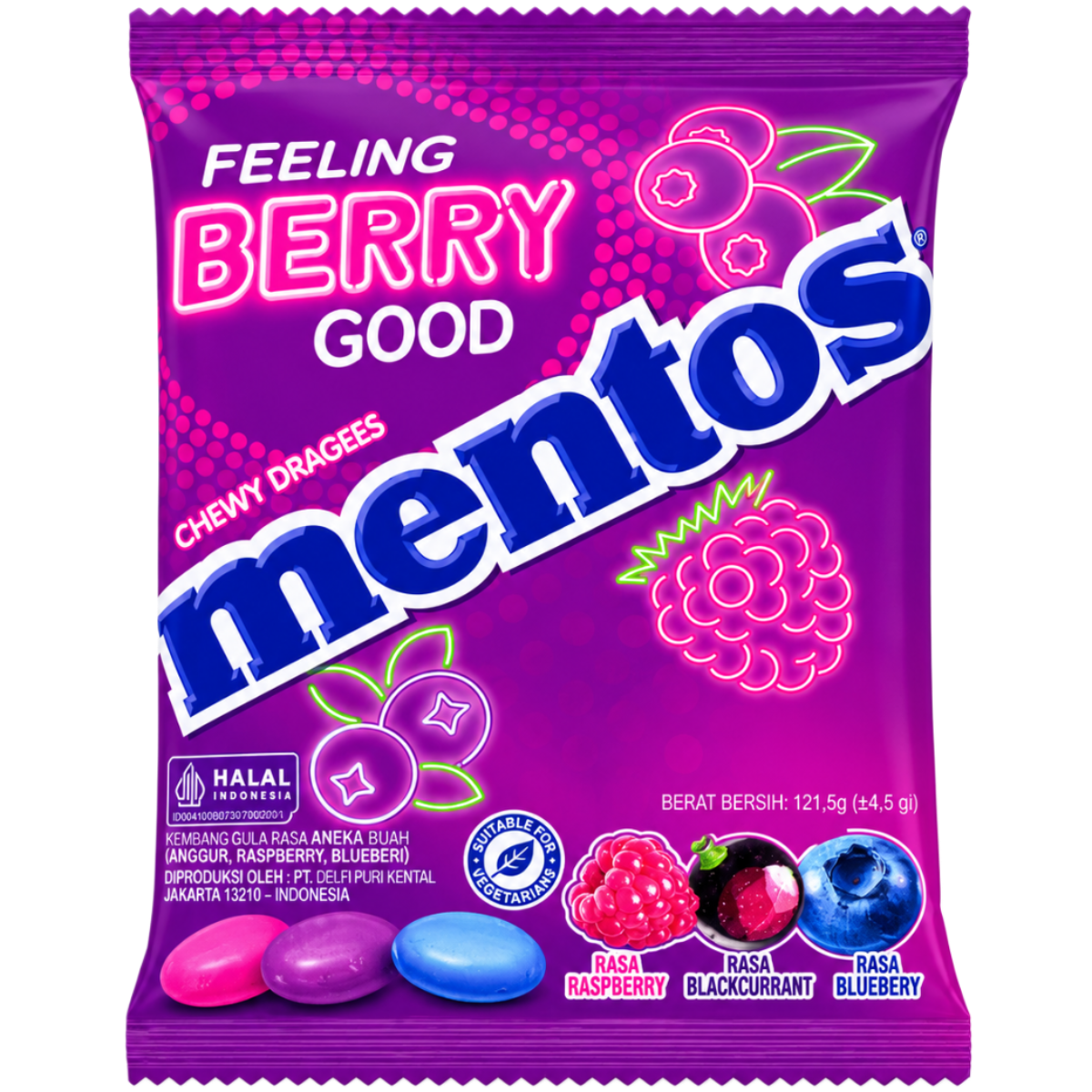 Närimiskommid MENTOS (BERRY), 121,5g foto