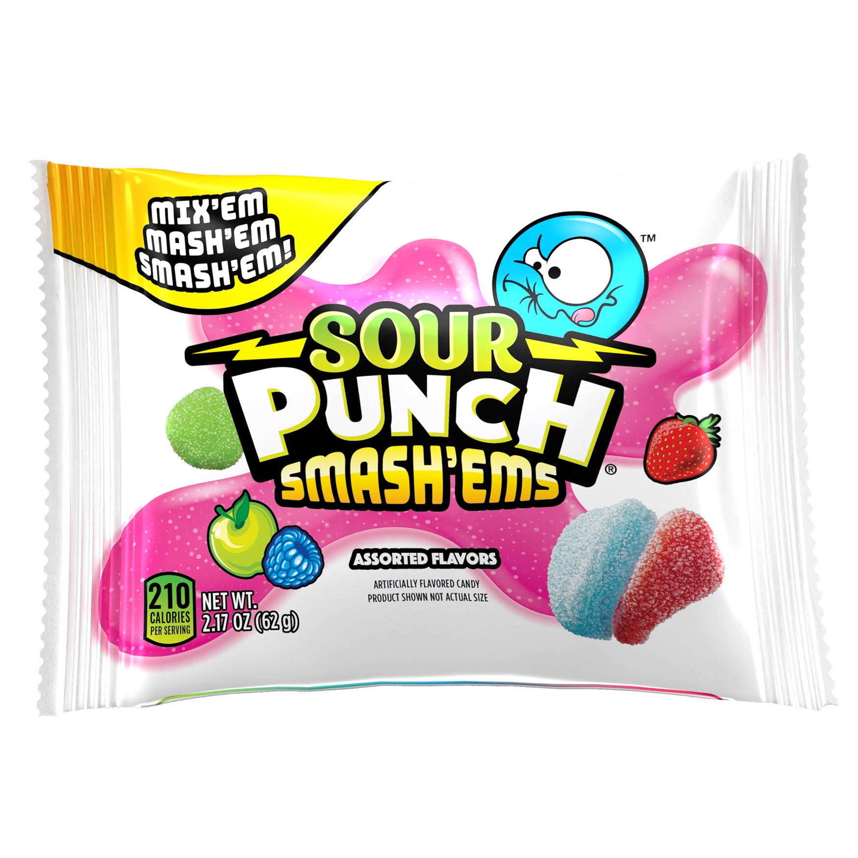 Zdjęcie Cukierki do żucia SOUR PUNCH SMASH'EMS, 62g