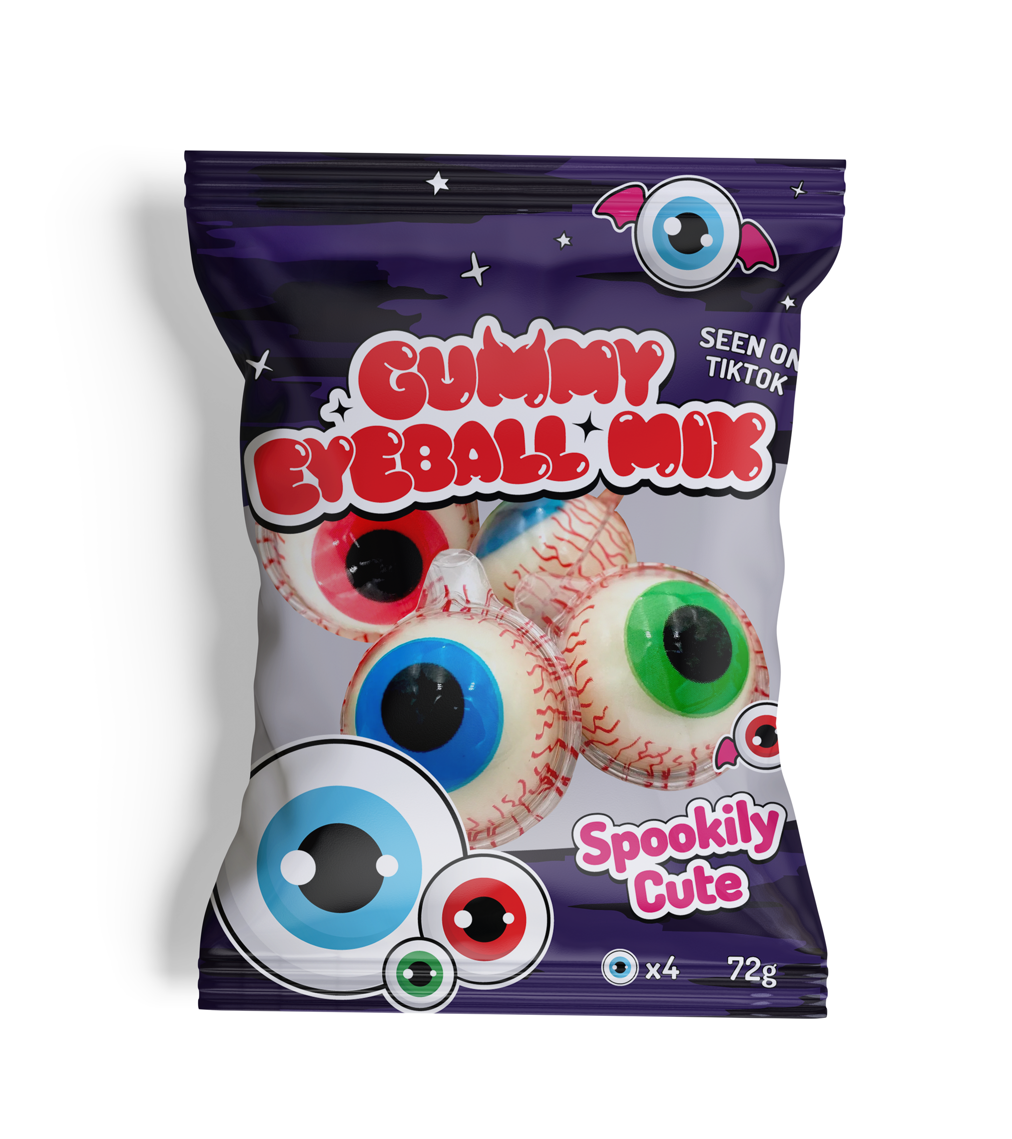 Kummikommid CANDY POP GUMMY EYEBALL MIX, 72g foto